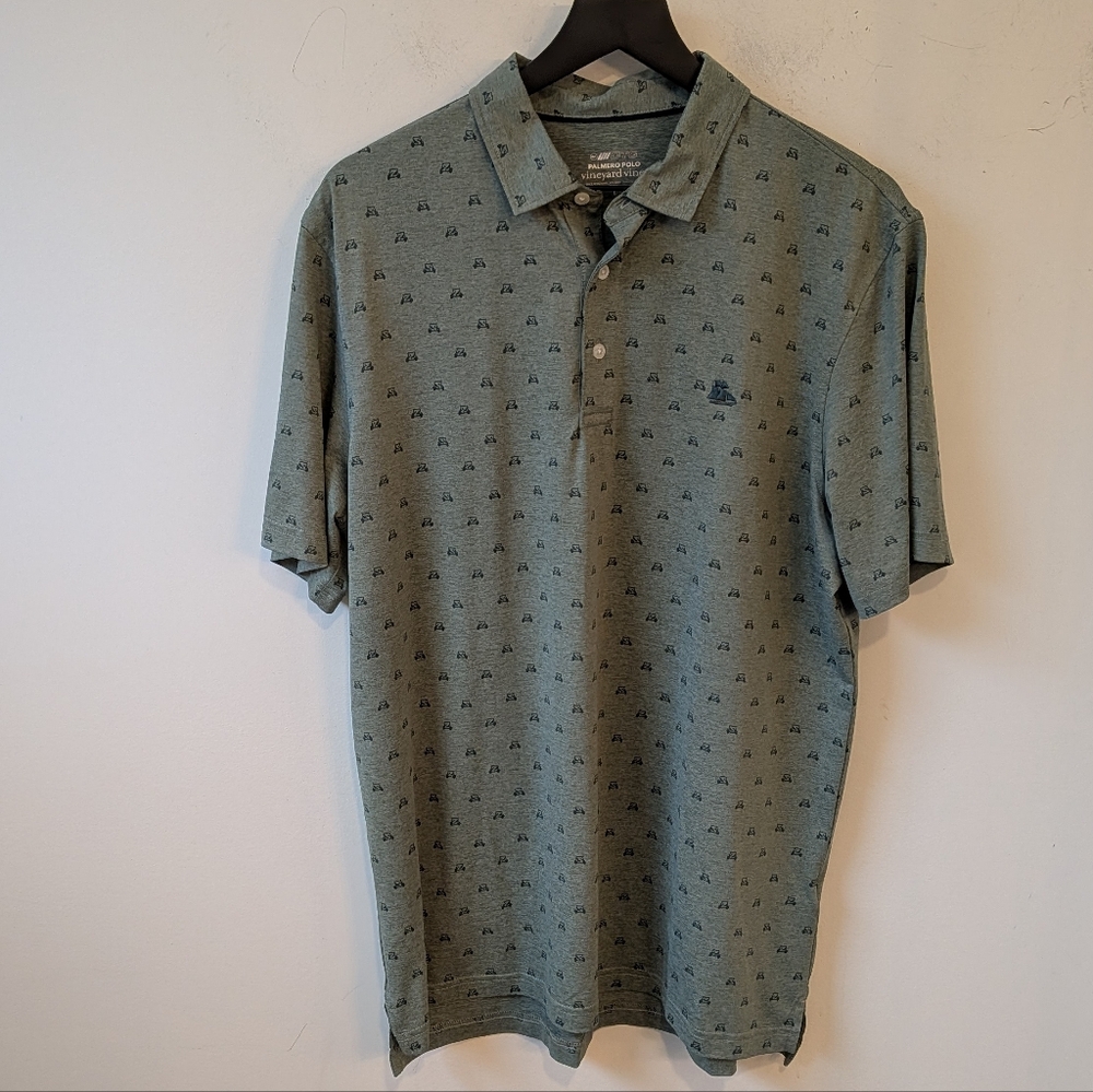 Vineyard Vines 2024 OTG Palmero Polo Green Golf Cart Print Size Large Brrrr